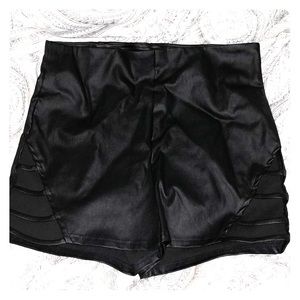 Leather shorts